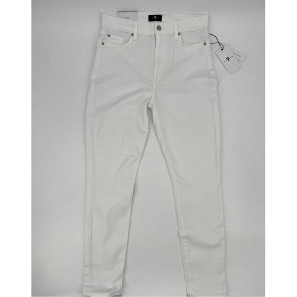7 For All Mankind Women's Clean White The Ankle Super Skinny Jeans sz 26 NWT - Picture 1 of 3